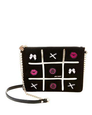 Steve Madden Kitsch Tic Tac Bow Crossbody Black