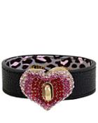 Steve Madden Hearts And Arrows Leather Bracelet Red