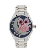 Steve Madden Betseys Boxed Owl And Moon Watch Silver