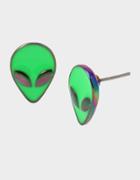 Betseyjohnson Star Power Alien Stud Earrings Green