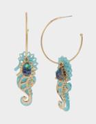 Betseyjohnson Surfmaid Seahorse Convertible Earrings Blue