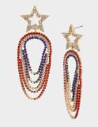 Betseyjohnson Firework Fun Star Swag Earrings Red-white-blue