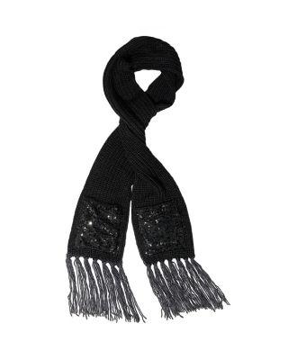 Steve Madden Sequins Shine Muffler Black