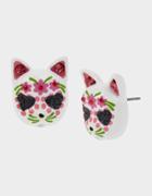 Betseyjohnson Betseyvilla Cat Stud Earrings Pink