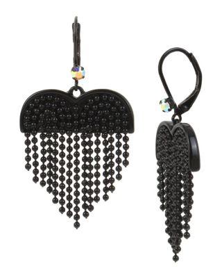 Steve Madden Unbreak My Heart Fringe Earrings Pink Multi