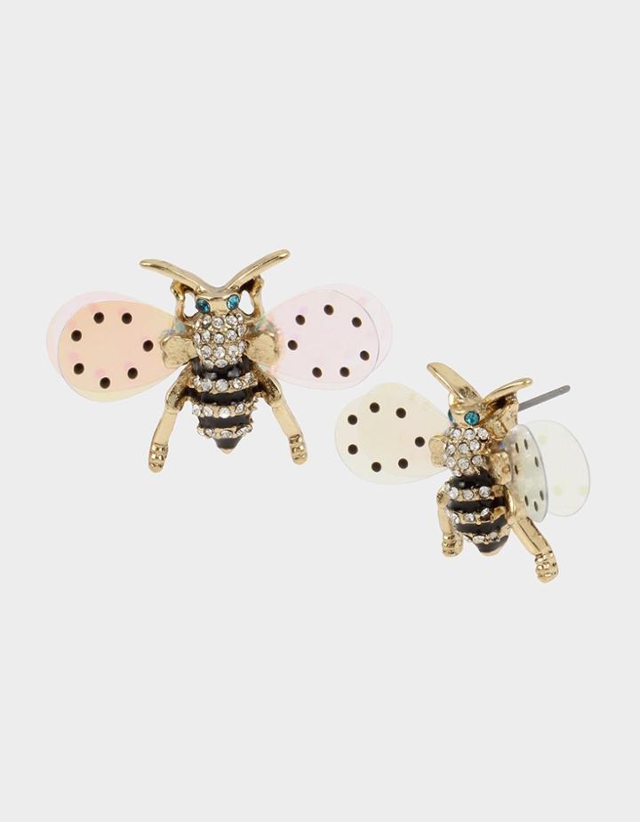 Betseyjohnson Sweetness And Light Bee Stud Earrings Crystal