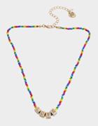 Betseyjohnson Love Is Love Beaded Necklace Rainbow Multi