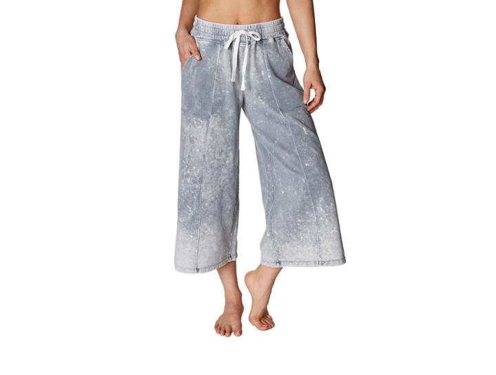 Betseyjohnson Bleach Wash Flared Crop Sweatpant Silver