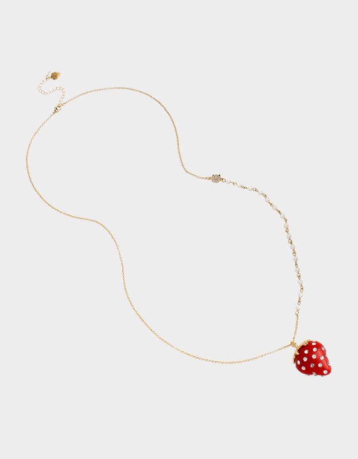 Betseyjohnson Forbidden Fruit Strawberry Pendant Red