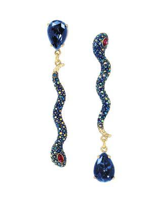 Steve Madden Betsey Blues Snake Mismatch Earrings Blue Multi