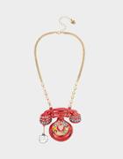 Betseyjohnson Retro Glam Whos Calling Necklace Pink