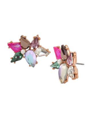 Steve Madden Duchess Of Betseyville Cluster Stud Earrings Multi