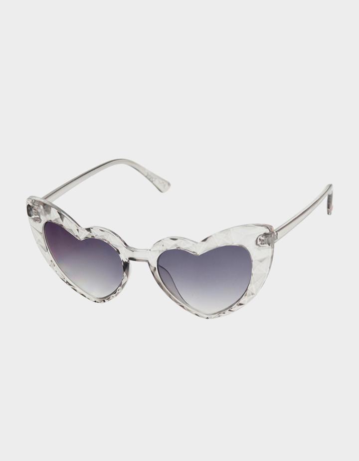 Betseyjohnson Crystal Clear Heart Sunglasses Clear