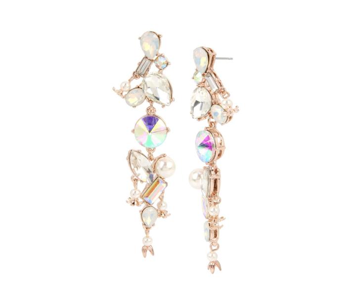 Betseyjohnson Flutterbye Stone Linear Earrings White