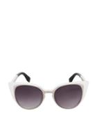 Steve Madden Openwork Cat Eye Sunglasses White