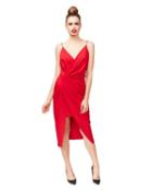 Steve Madden Racing Red Faux Wrap Dress Red