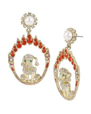 Steve Madden Magical Show Dog Earrings Orange
