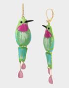 Betseyjohnson Exotic Floral Hummingbird Drop Earrings Multi