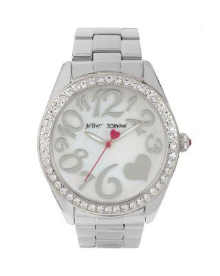 Steve Madden Silver Shine Watch With Heart Detail Silver