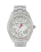 Steve Madden Silver Shine Watch With Heart Detail Silver