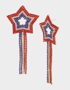 Betseyjohnson Firework Fun Star Chandelier Earrings Red-white-blue