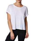 Steve Madden Lattice Back Cropped Tee White