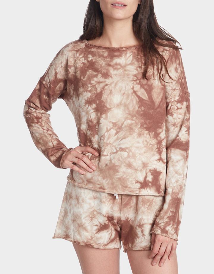 Betseyjohnson Tie Dye Split Back Top Mocha