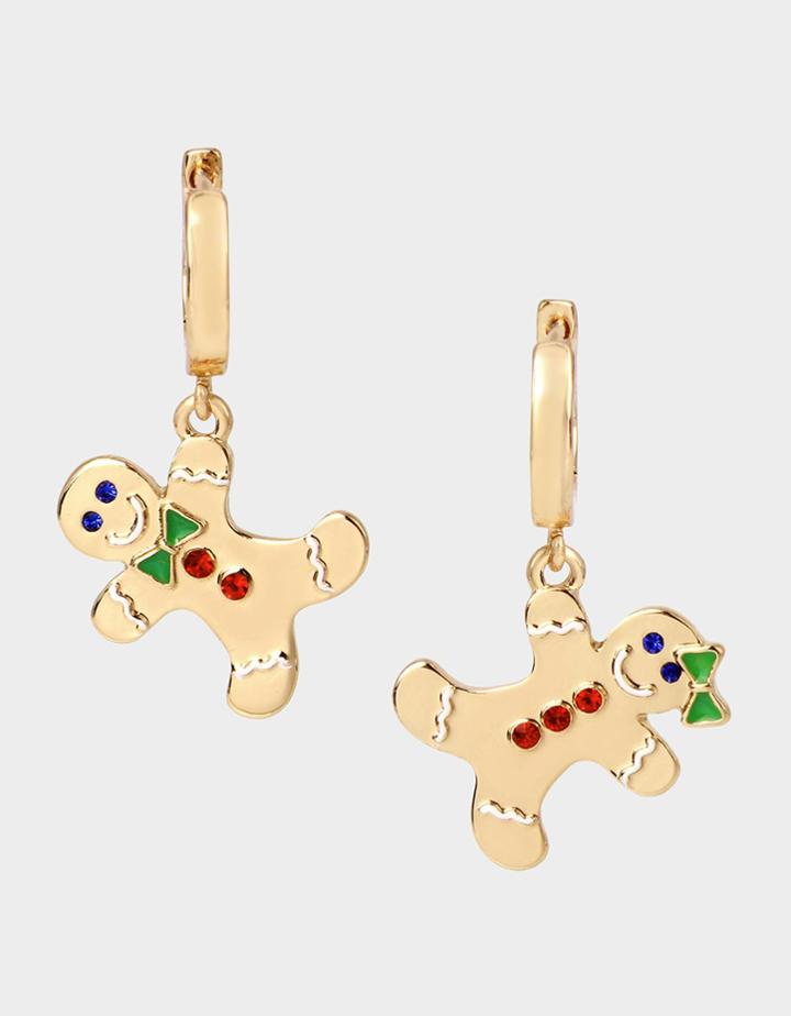 Betseyjohnson Feliz Navidad Gingerbread Drop Earrings Multi