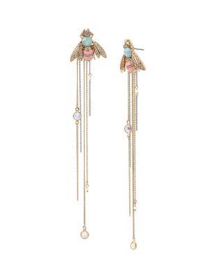 Steve Madden Buzz Off Bug Linear Earrings Multi