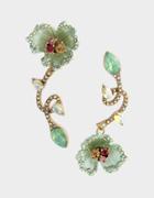 Betseyjohnson Buzz And Bloom Mismatch Earrings Green