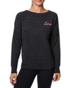 Steve Madden Love Embroidered Pullover Charcoal