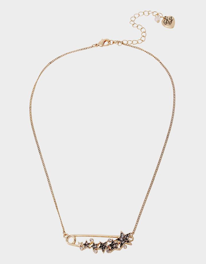 Betseyjohnson Celestial Punk Safety Pin Short Pendant
