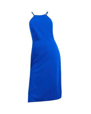 Steve Madden Laced Back Halter Dress Blue