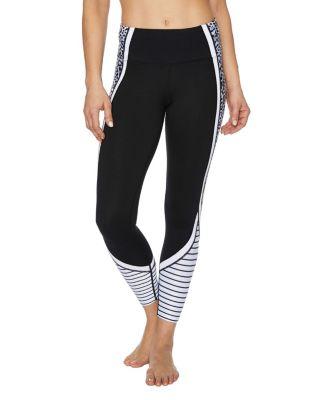 Steve Madden Leopard Stripe Colorblock Legging Black/white