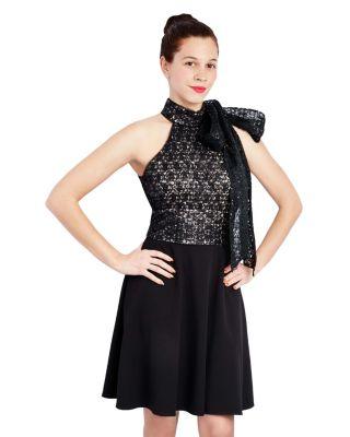 Steve Madden Soft Tie Neck Dress Black