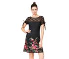 Betseyjohnson Lace Dress With Embroidery And Tie Details Black Multi