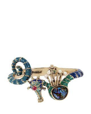 Steve Madden Glitter Reef Seahorse Bangle Multi