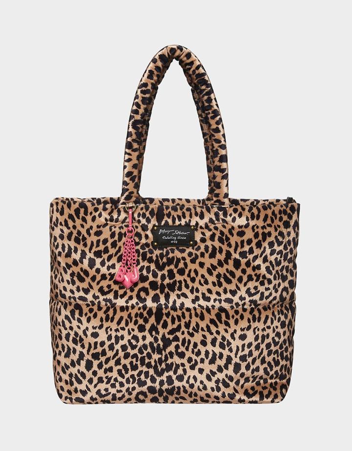 Betseyjohnson Vintage Velveteen Puffy Tote Natural