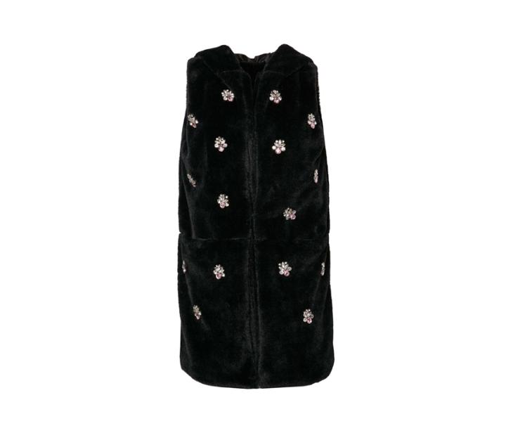 Betseyjohnson Crystal Clear Hooded Vest Black