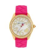 Steve Madden Silicone Hearts Pink Watch Pink