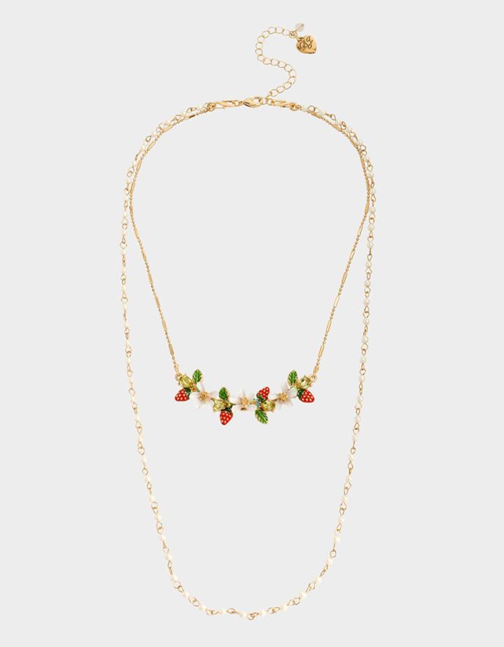 Betseyjohnson Forbidden Fruit Multi Row Necklace Multi