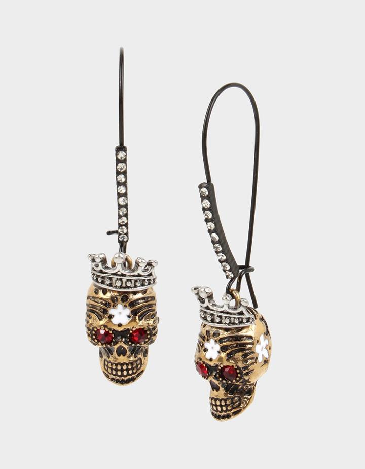 Betseyjohnson Rockin Riches Skull Hook Earrings Multi