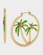 Betseyjohnson Catch The Wave Palm Tree Hoops Green