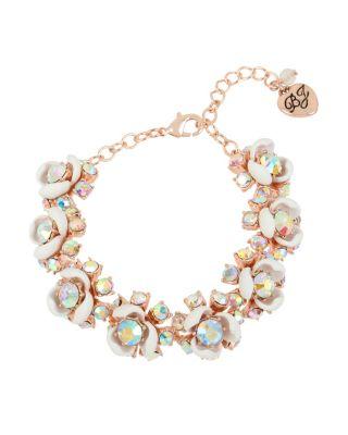 Steve Madden Flutterbye Flower Flex Bracelet White