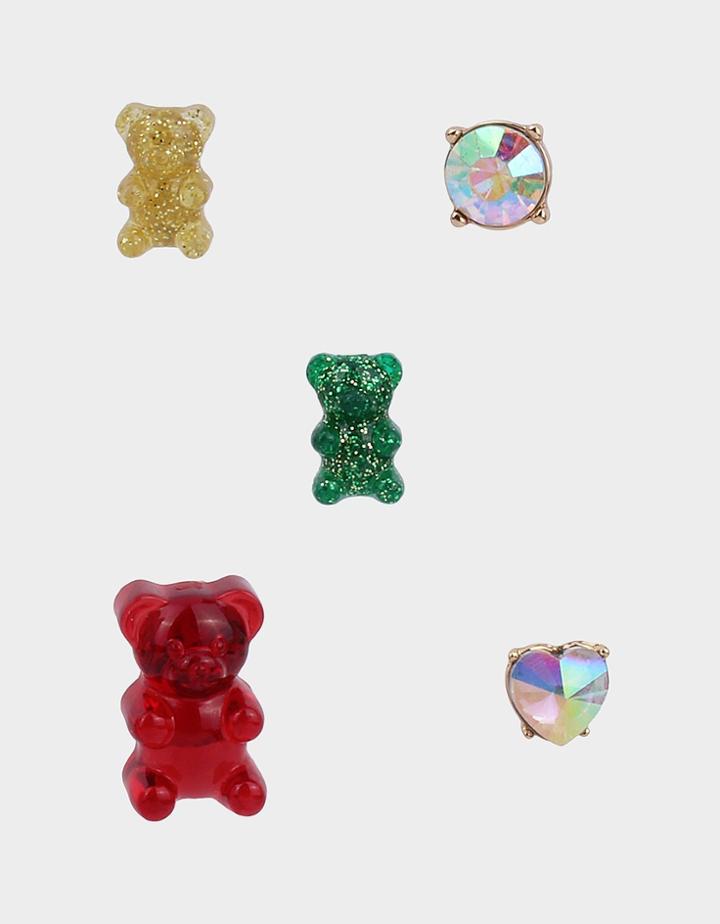 Betseyjohnson Holiday Gummy Bear Stud Set Multi