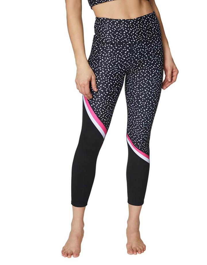 Betseyjohnson Diagonal Colorblock Leggings Black-pink