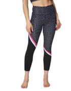 Betseyjohnson Diagonal Colorblock Leggings Black-pink