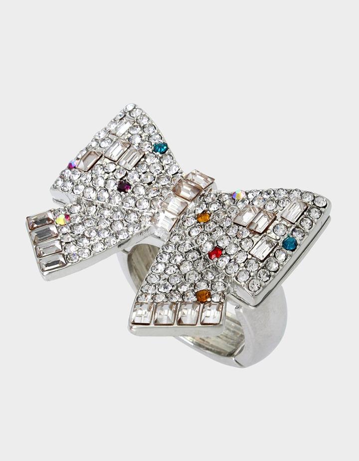 Betseyjohnson Pop Heart Bow Stretch Ring Multi