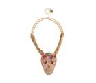 Betseyjohnson Opulent Floral Skull Necklace Pink