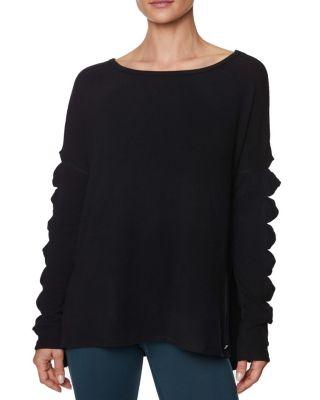 Steve Madden Twisted Sleeve Tee Shirt Black